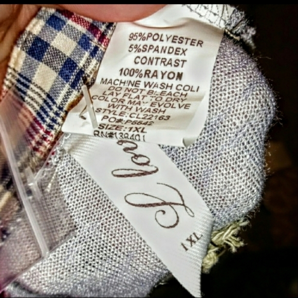 Love Top Size 1X Plaid High Low Crop Sleeve NWT - Picture 10 of 12